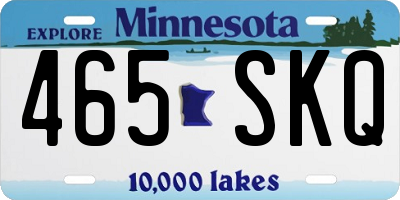 MN license plate 465SKQ