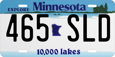 MN license plate 465SLD