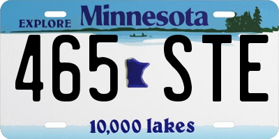 MN license plate 465STE