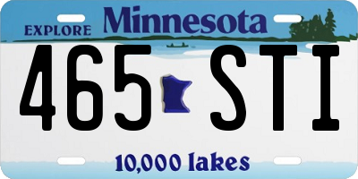 MN license plate 465STI