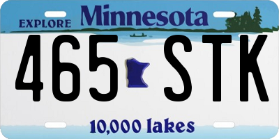 MN license plate 465STK