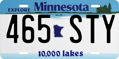 MN license plate 465STY