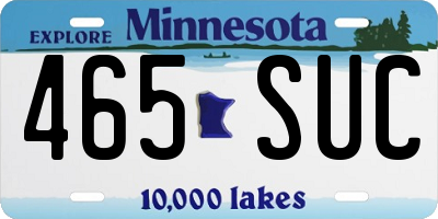 MN license plate 465SUC