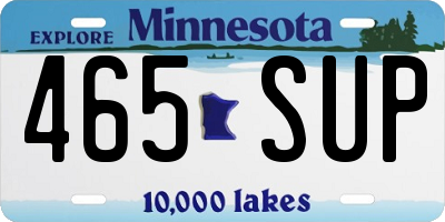 MN license plate 465SUP