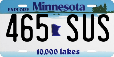 MN license plate 465SUS