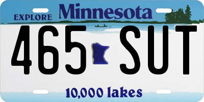 MN license plate 465SUT