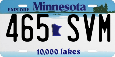 MN license plate 465SVM