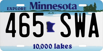 MN license plate 465SWA