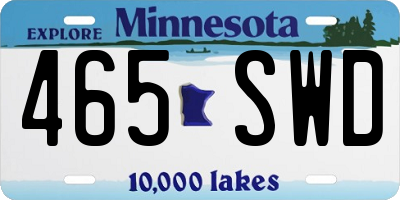 MN license plate 465SWD