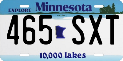 MN license plate 465SXT