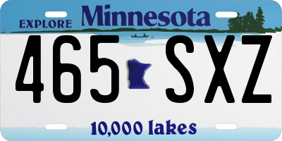 MN license plate 465SXZ