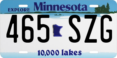 MN license plate 465SZG