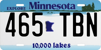 MN license plate 465TBN