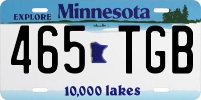 MN license plate 465TGB