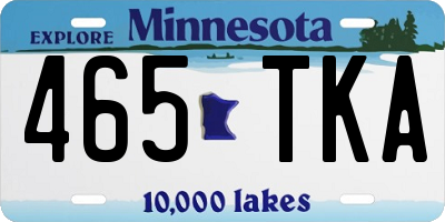 MN license plate 465TKA