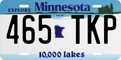 MN license plate 465TKP