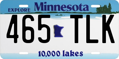 MN license plate 465TLK