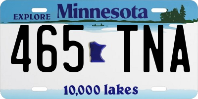 MN license plate 465TNA