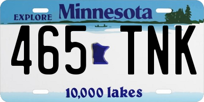 MN license plate 465TNK