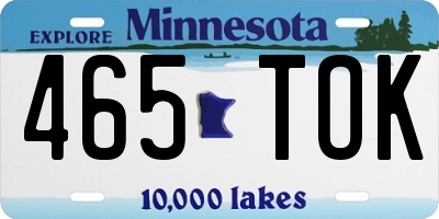 MN license plate 465TOK