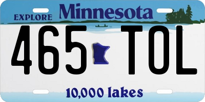MN license plate 465TOL