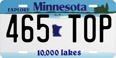 MN license plate 465TOP