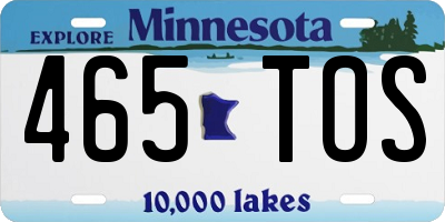 MN license plate 465TOS