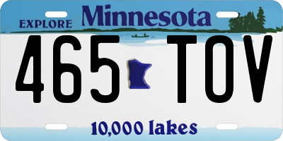 MN license plate 465TOV