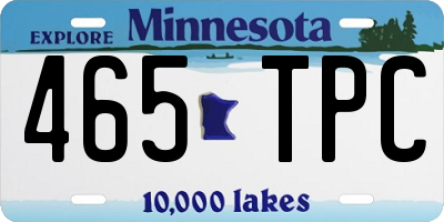 MN license plate 465TPC