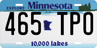 MN license plate 465TPO