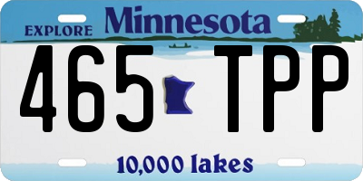 MN license plate 465TPP