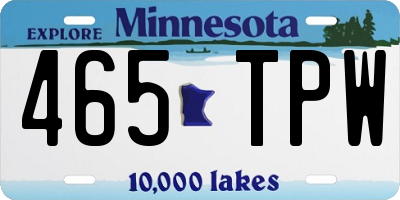 MN license plate 465TPW