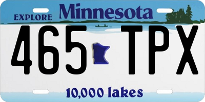 MN license plate 465TPX