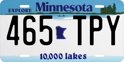 MN license plate 465TPY