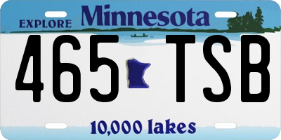 MN license plate 465TSB