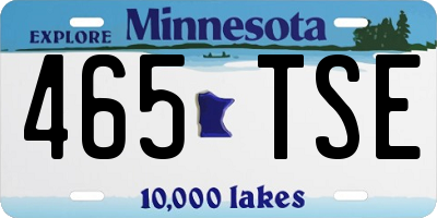 MN license plate 465TSE