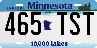 MN license plate 465TST