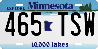 MN license plate 465TSW