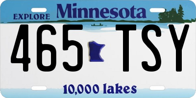 MN license plate 465TSY