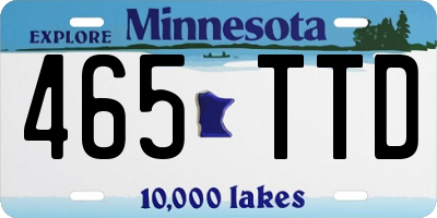 MN license plate 465TTD