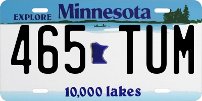 MN license plate 465TUM