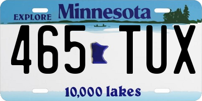 MN license plate 465TUX