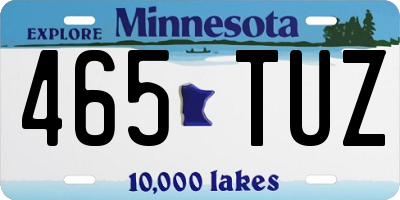 MN license plate 465TUZ