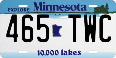 MN license plate 465TWC