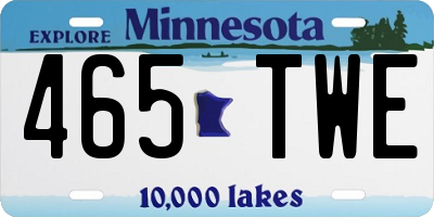 MN license plate 465TWE