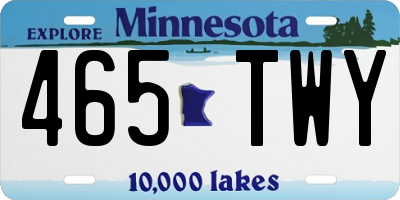 MN license plate 465TWY