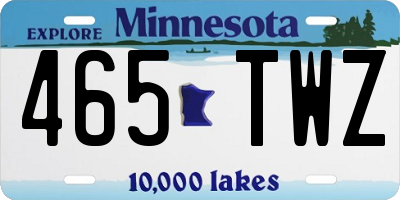 MN license plate 465TWZ