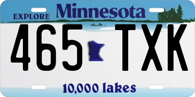 MN license plate 465TXK