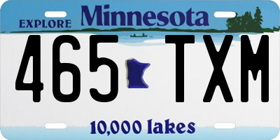 MN license plate 465TXM