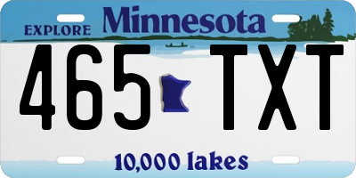 MN license plate 465TXT